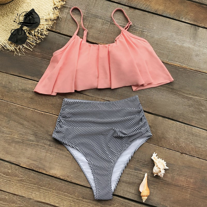 GR | Colorful bikini with ruffles