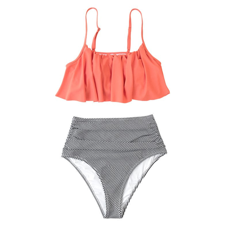 GR | Bikini with ruched top and high-waisted bikini bottom