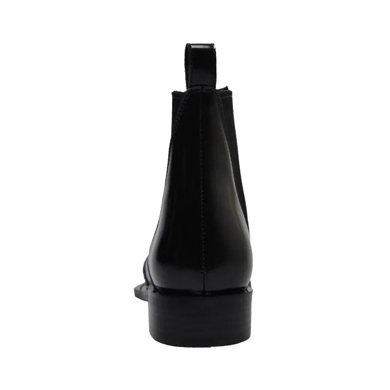 GR | Black ankle boots with a low heel for women