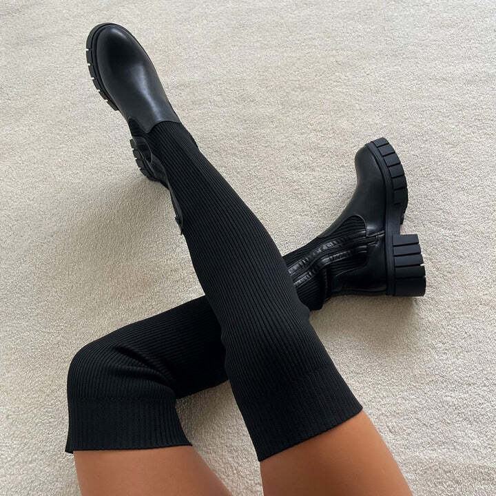 GR - Knee-high stretch boots
