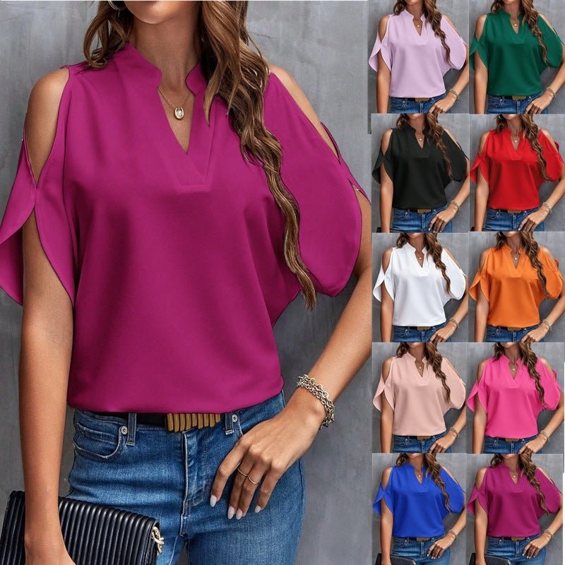 GR | Elegante Mit Schulterfreien Kurzen Ärmeln