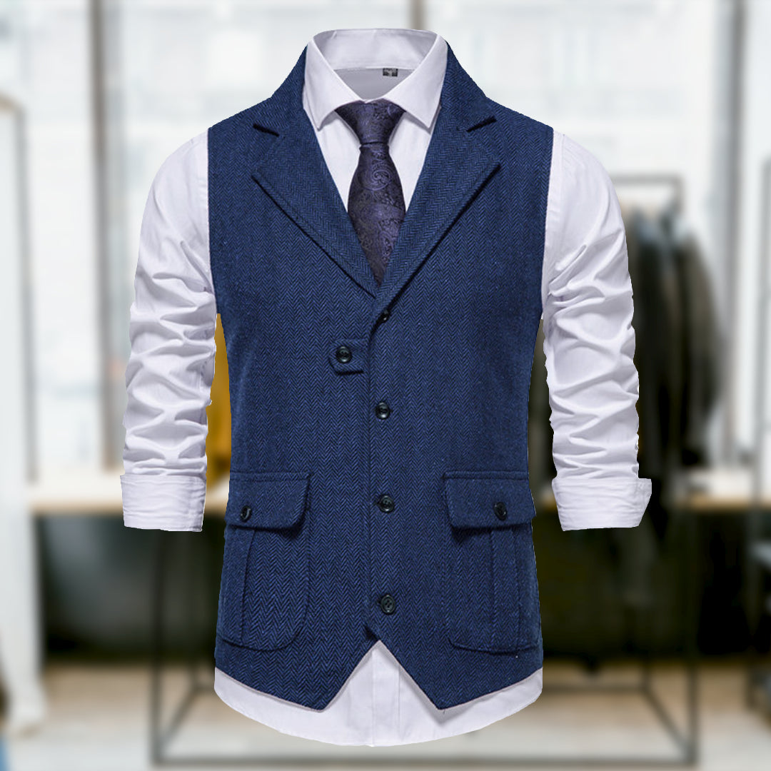 GR | Classic Retro-Style Vest with Pockets