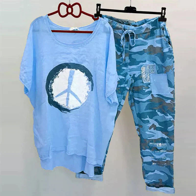 GR | Two-piece camouflage outfit for women - trendy outfit
