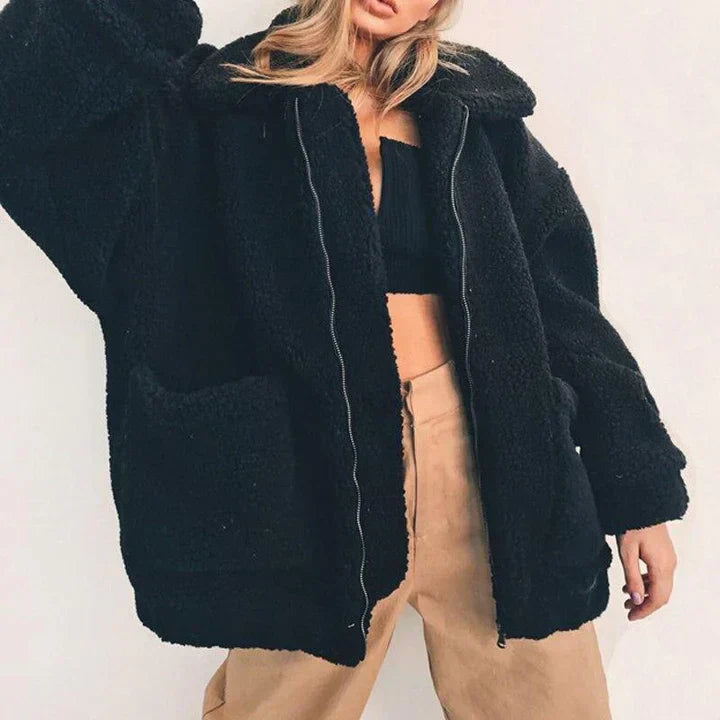 GR | Women's Fleece Sweatshirt with Wide Collar