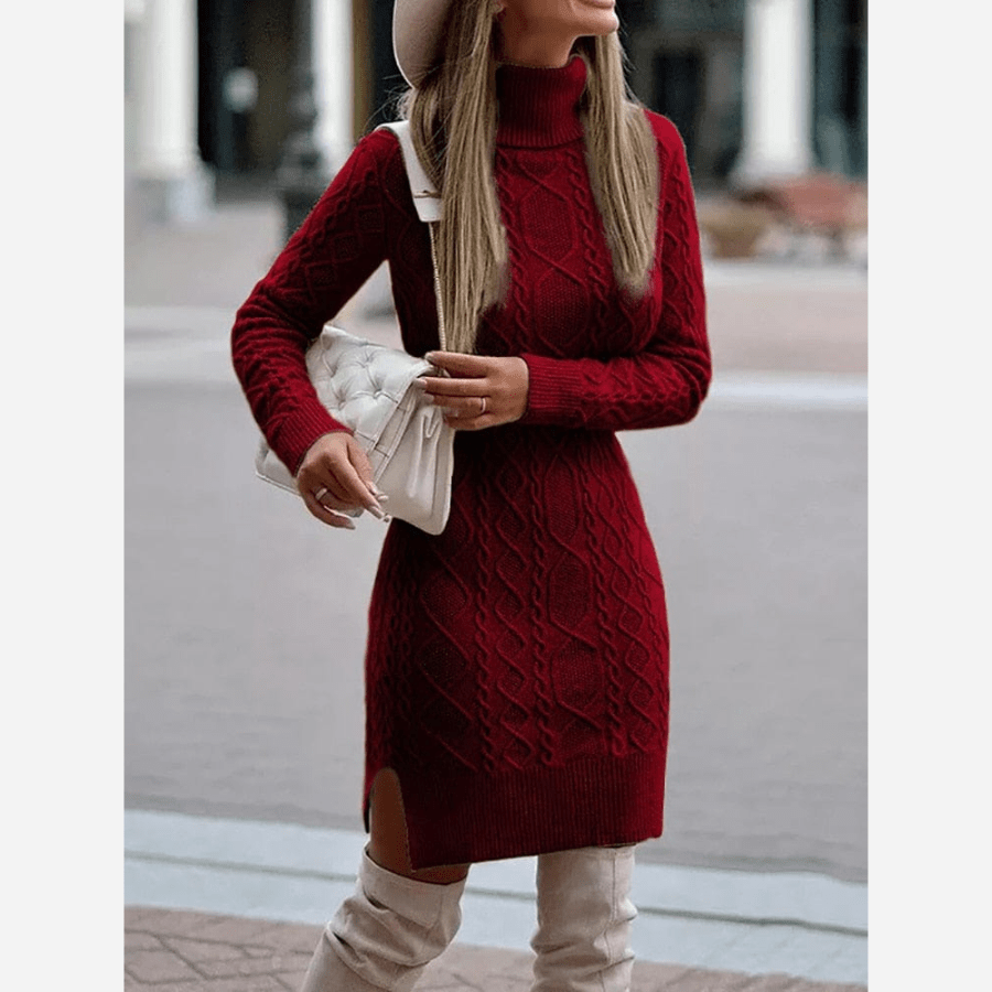 GR | Stylisches Boho-Rollkragenkleid für Damen