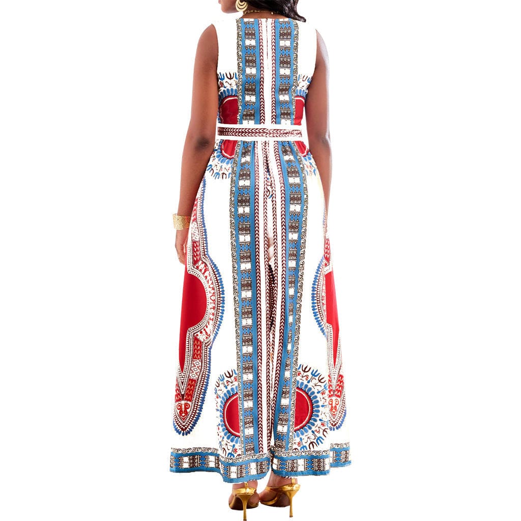 BRIA - Jumpsuit with African print in Dashiki style