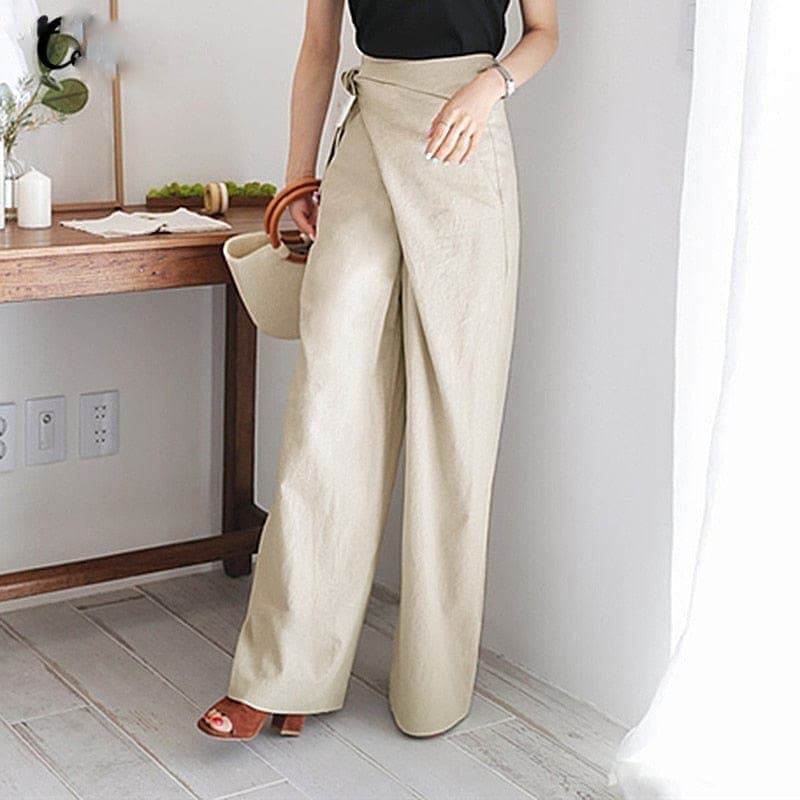 GR | Trendy High-Waisted Wrap Pants