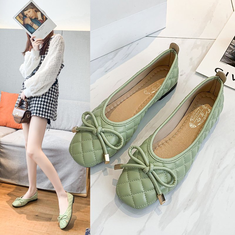 GR | Butterfly Bow Tie Breathable Square Toe Non-Slip Slippers