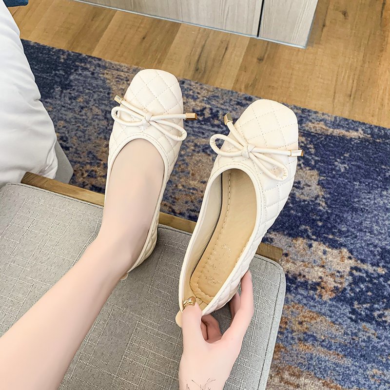 GR | Butterfly Bow Tie Breathable Square Toe Non-Slip Slippers