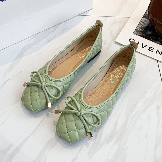 GR | Butterfly Bow Tie Breathable Square Toe Non-Slip Slippers