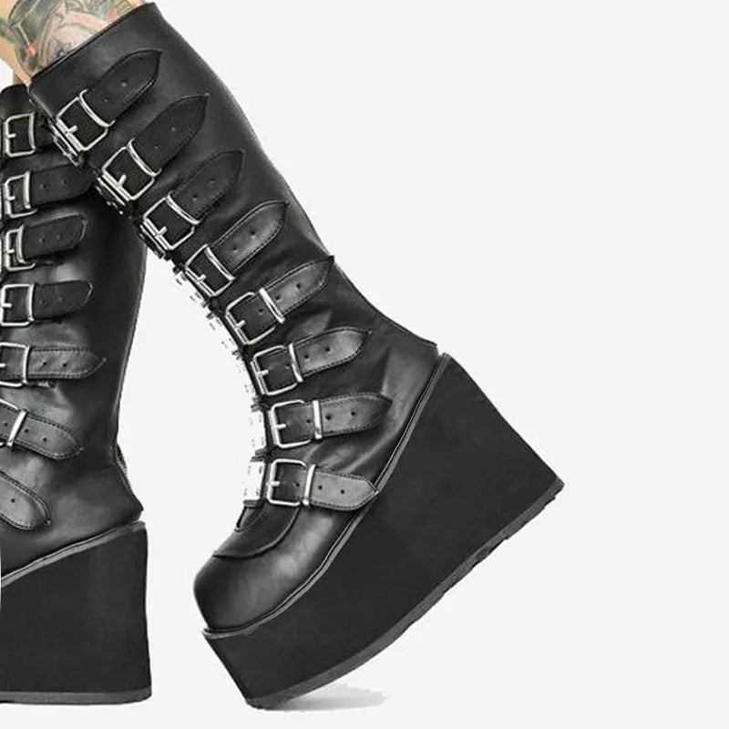 GR | Zip Up Chunky High Heel Boots