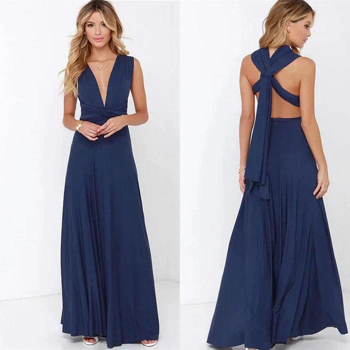 GR | Elastic wrap dress with straps
