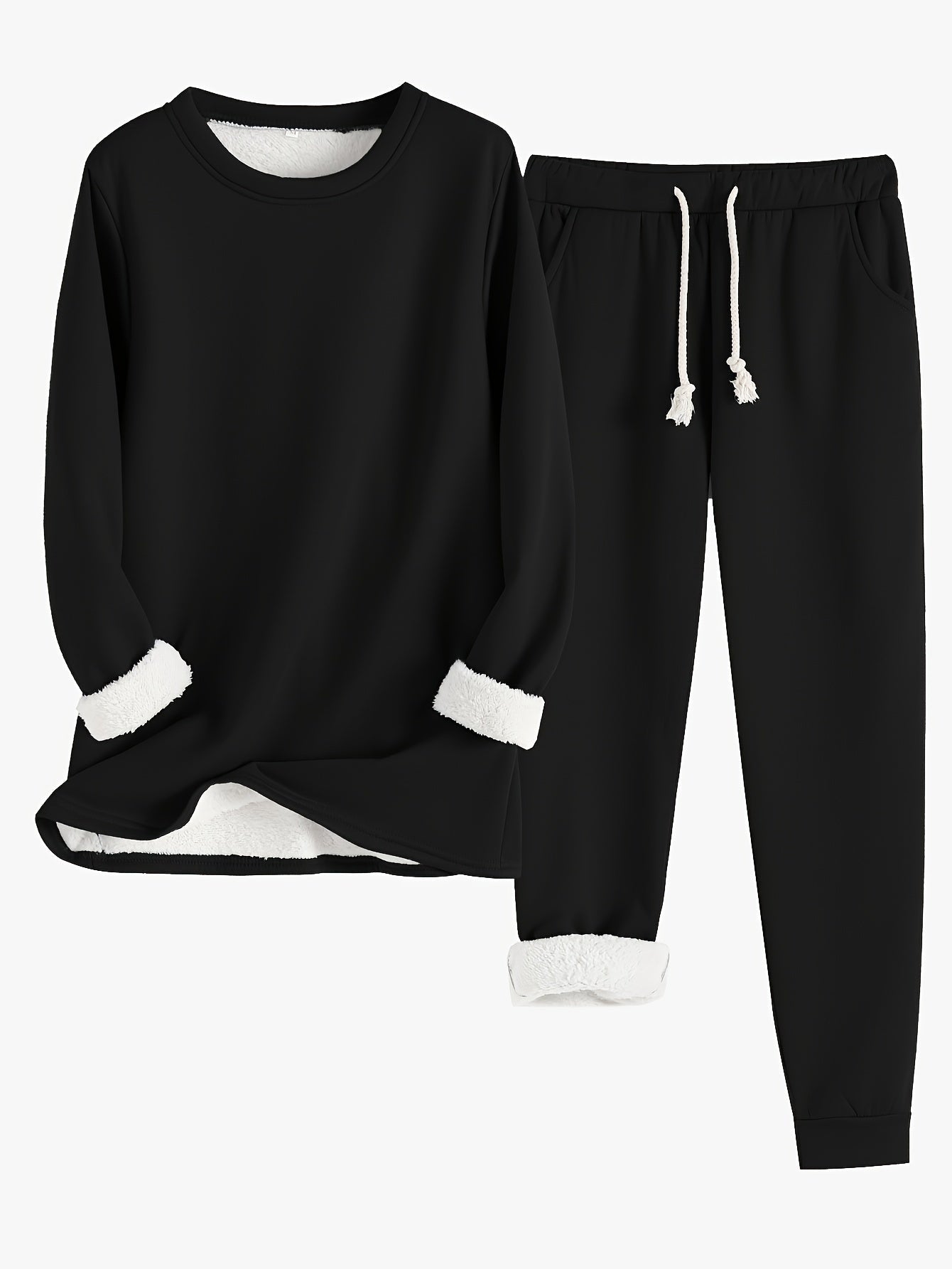 GR | Stylish Winter Casual Thermal Sweatshirt and Jogging Pants Set for Women