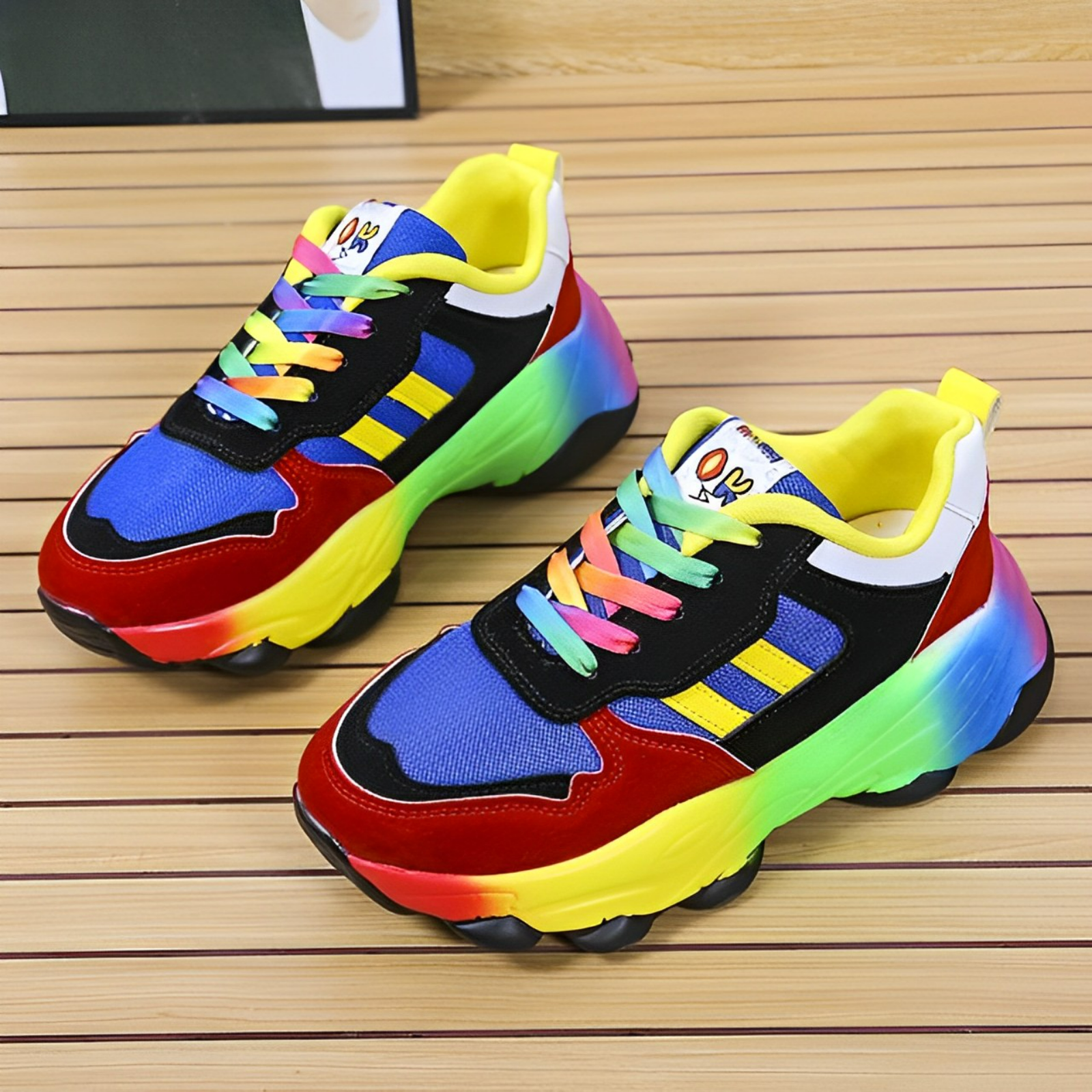 GR - Colorful Chunky Sneakers for Women | Multicolor Design Sneakers for Women 