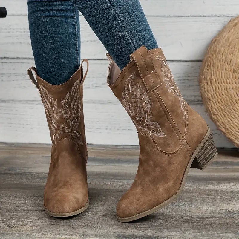 GR | Retro Ankle Boots with Chunky Heel