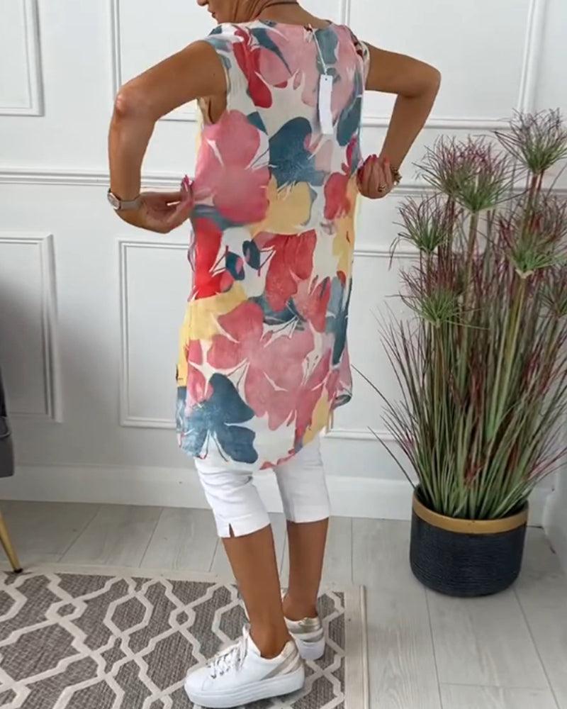 GR | Sommerkleid mit Asymmetrischem Schnitt und Hohem Schlitz