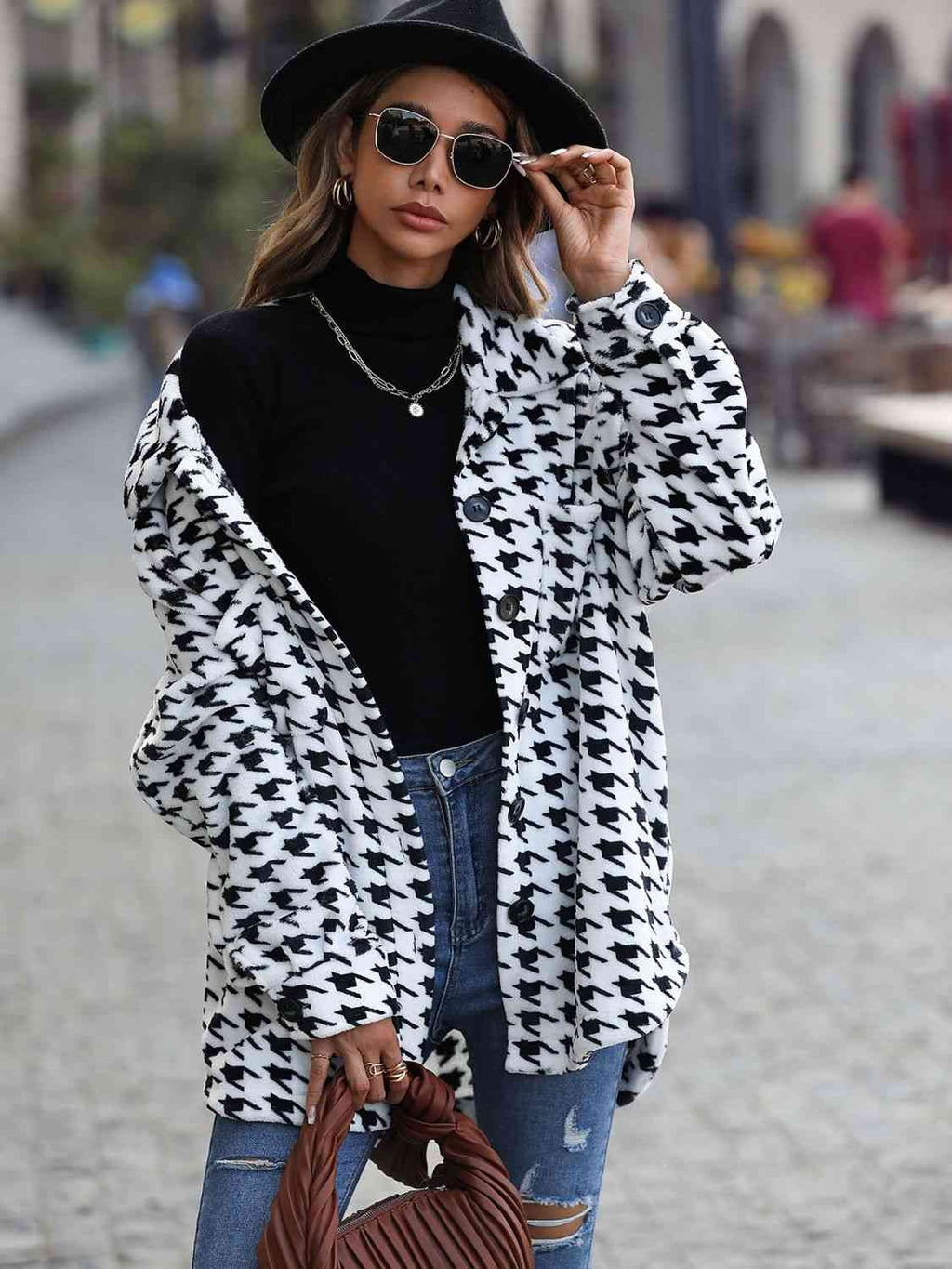 GR | Houndstooth Button Down Jacket