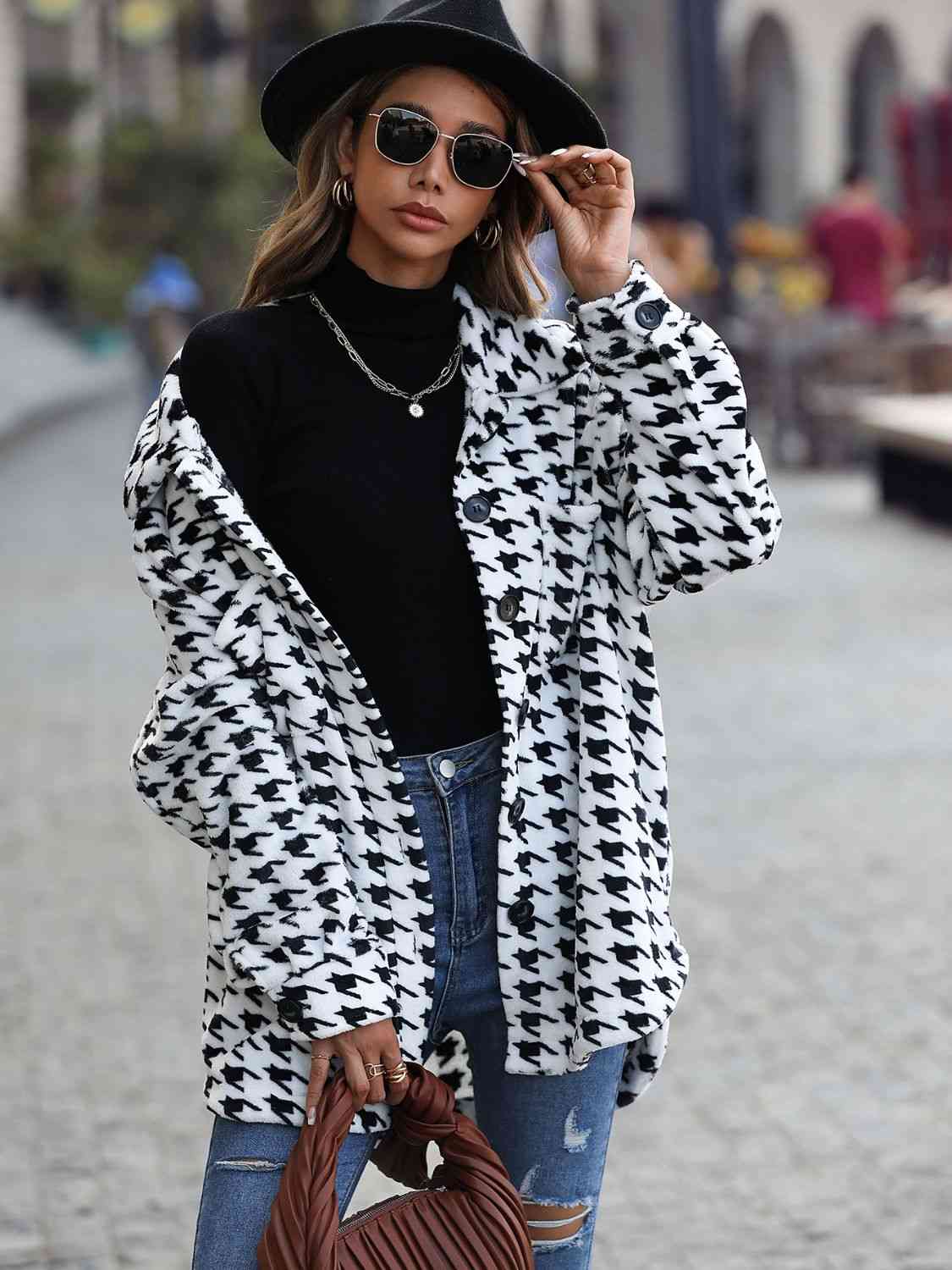 GR | Houndstooth Button Down Jacket