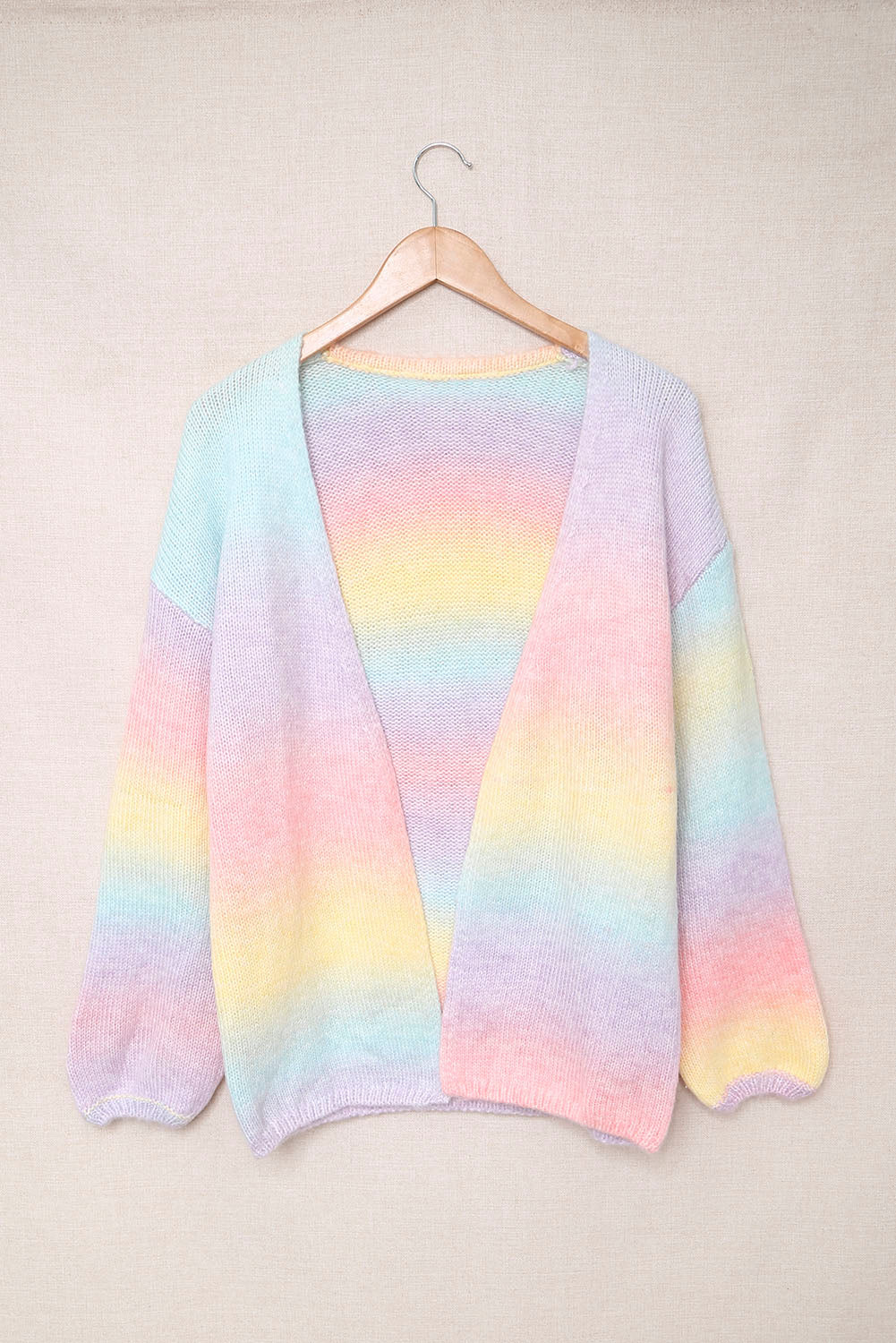GR | Gradient Offene Vorderseite Fallendes Schulter Cardigan