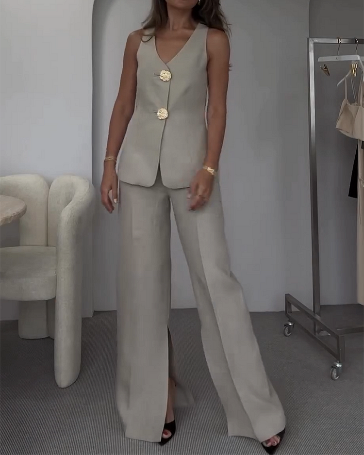 GR | Two-piece set with slit trousers