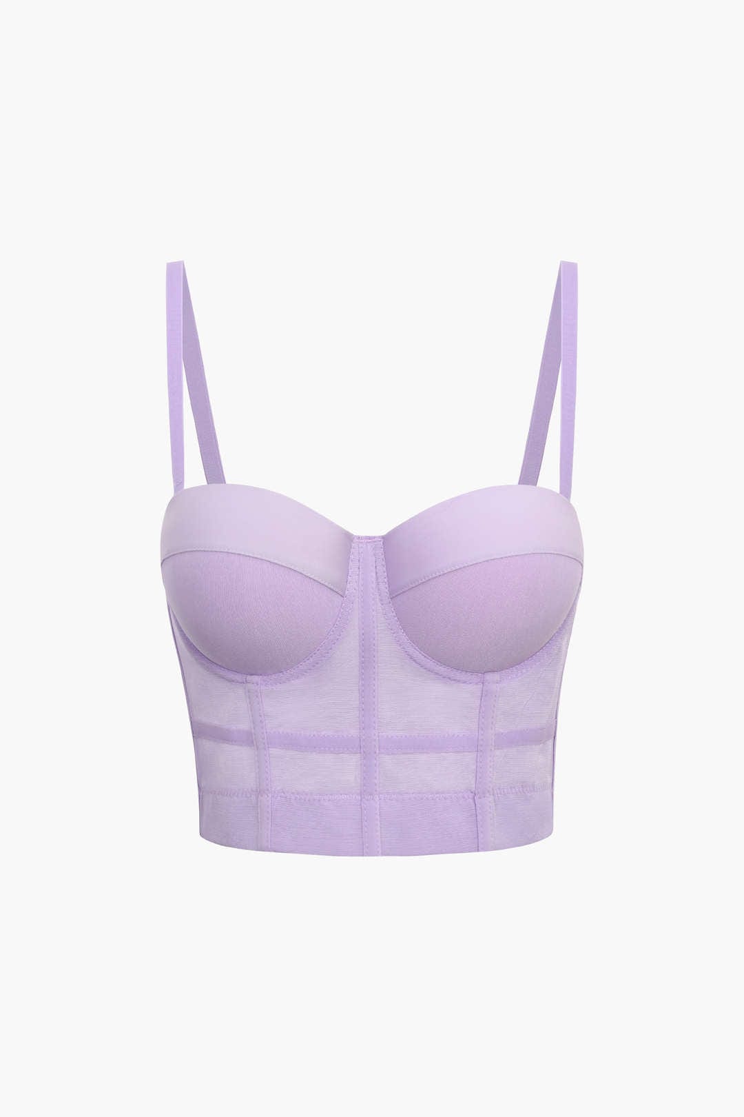 GR | Figure-hugging bustier top with underwire cups and transparent mesh structure