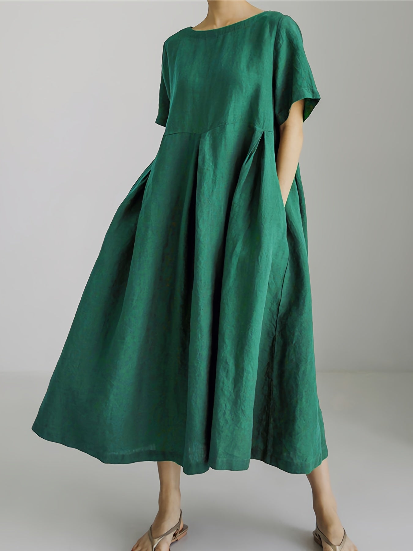 GR | Women's Solid Color Linen Dress
