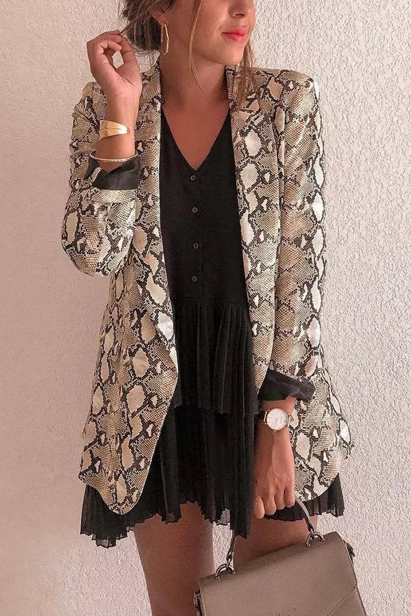 GR | Charmer snake pattern lapel loose blazer 