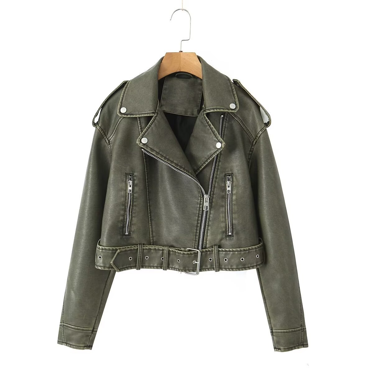 GR | Washable, Gradient Leather Jacket for Women*