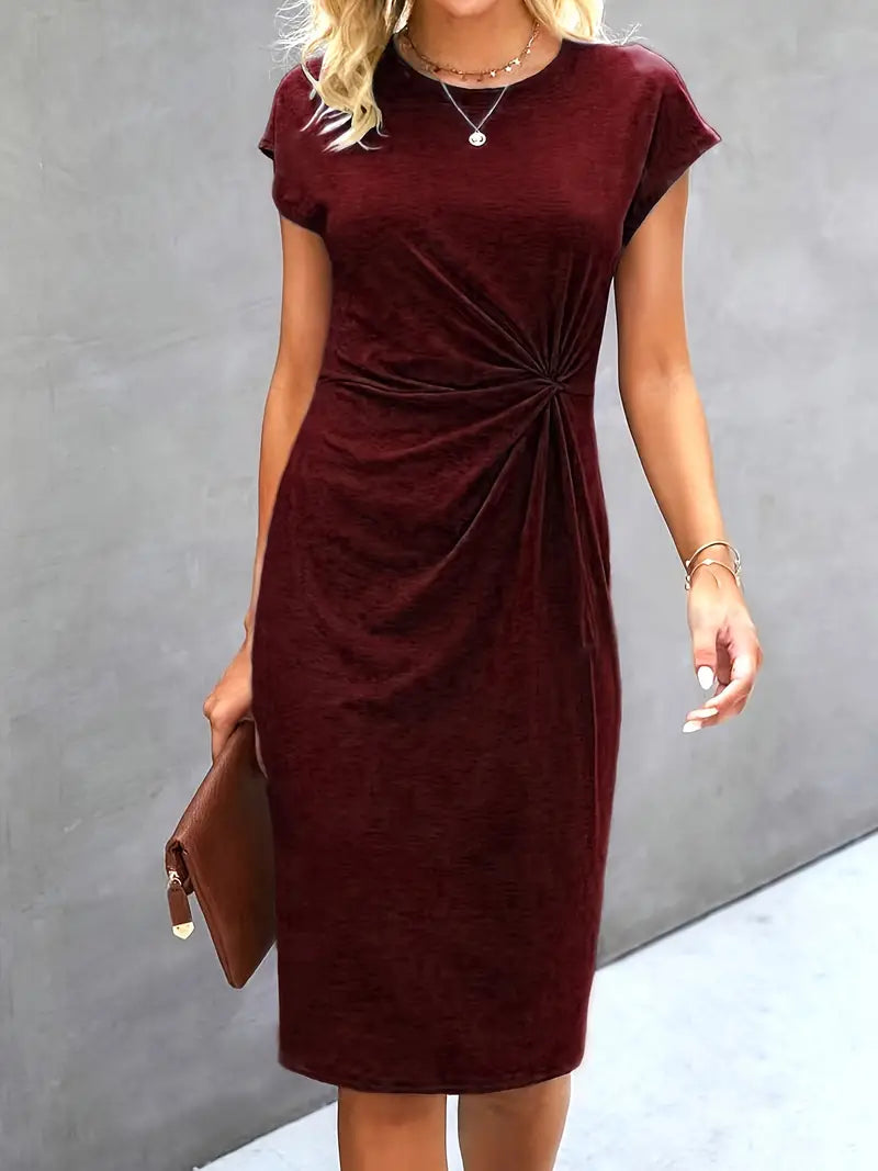 GR | Stylisches Figurbetontes Kleid mit Rundhalsausschnitt
