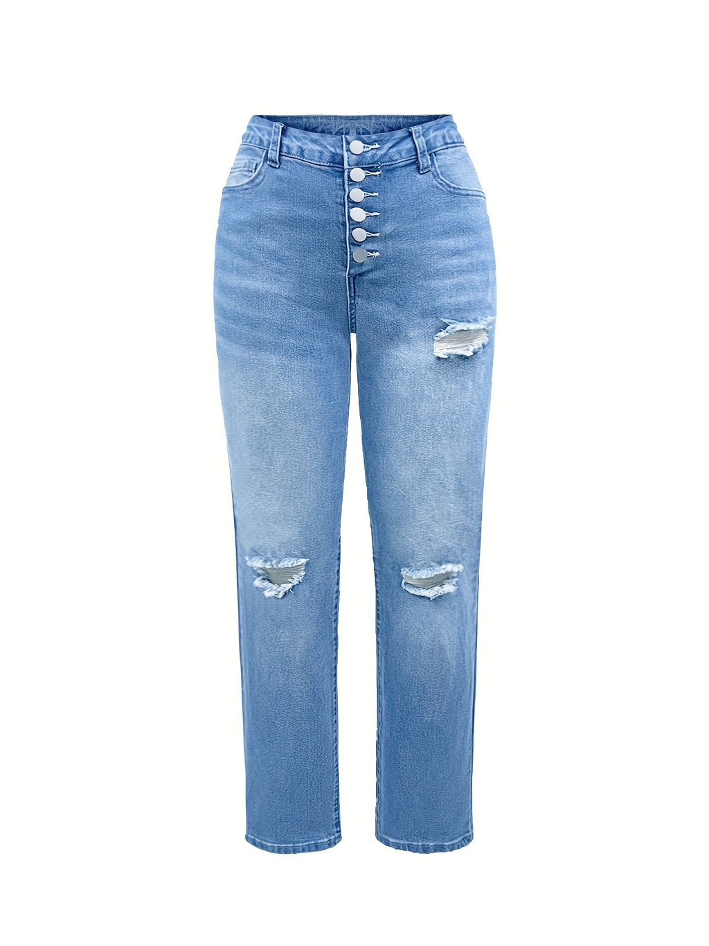 GR | Verwitterte Blaue Damen Stretchjeans