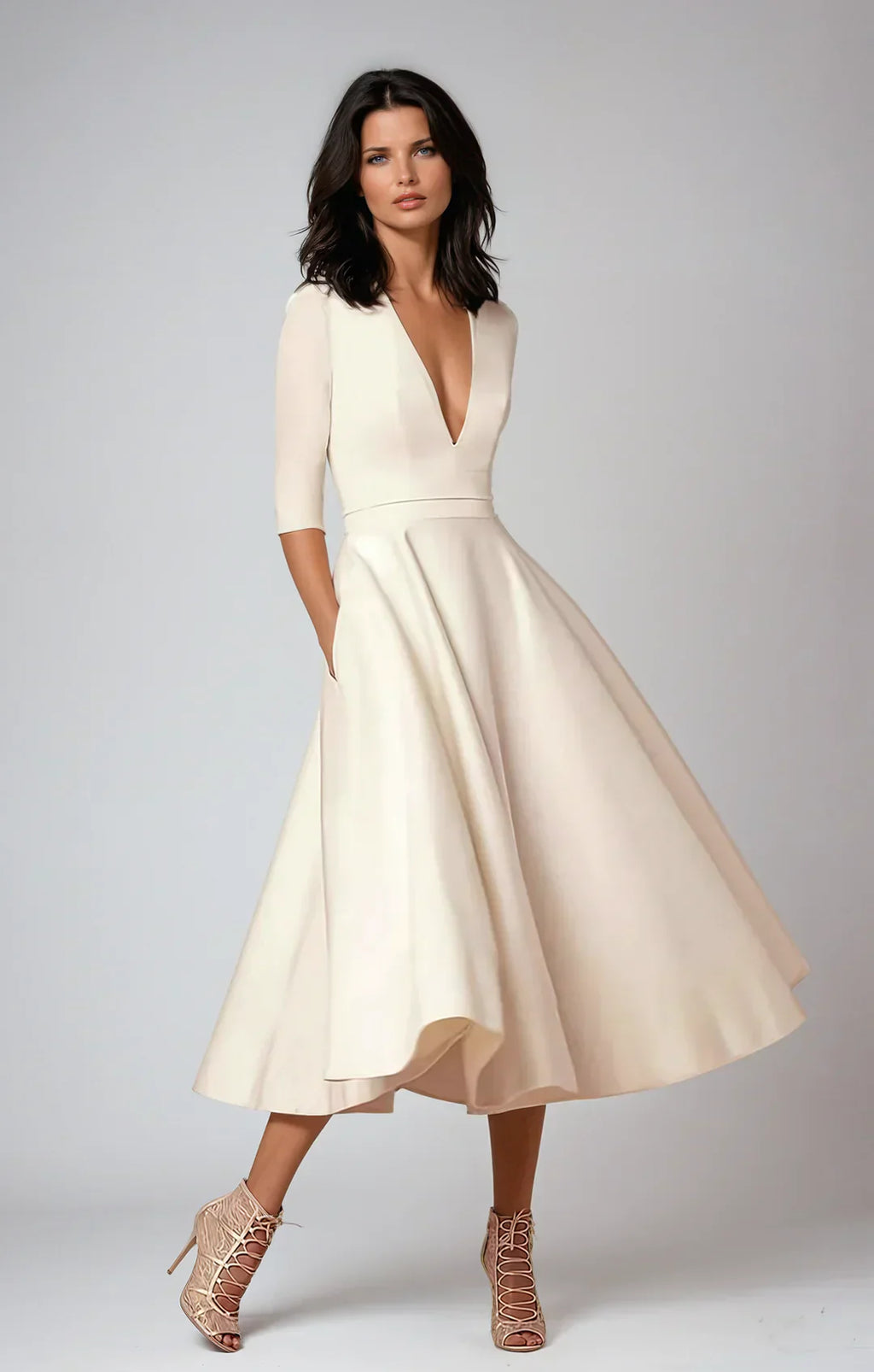 GR | Elegantes A-Linien-Midikleid