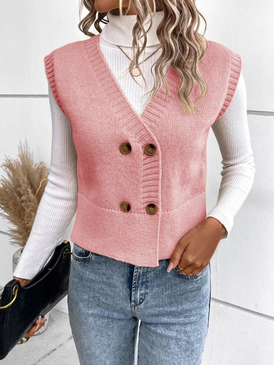 GR | Stylish Autumn Classic Button-Down V-Neck Sweater Vest for Women