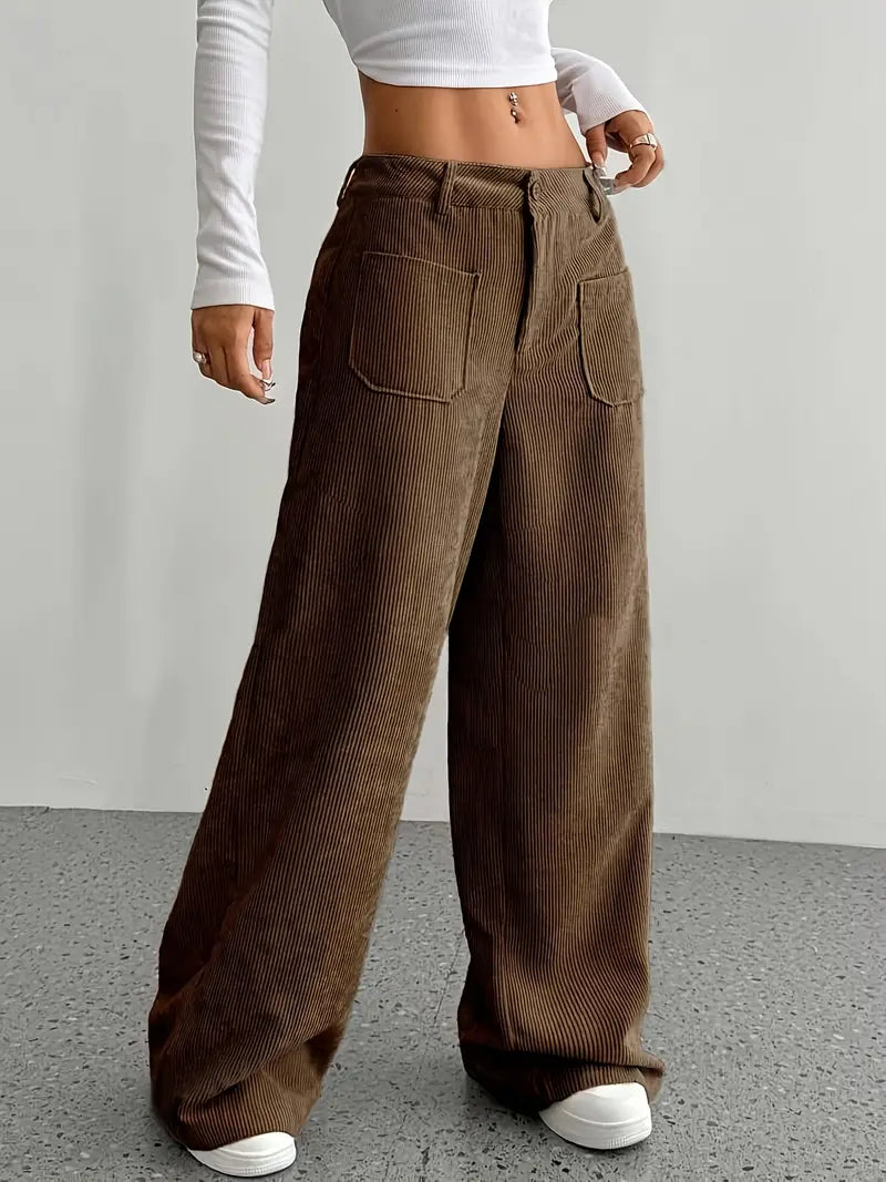 GR | Cordhose Mit Weitem Bein Für Frauen