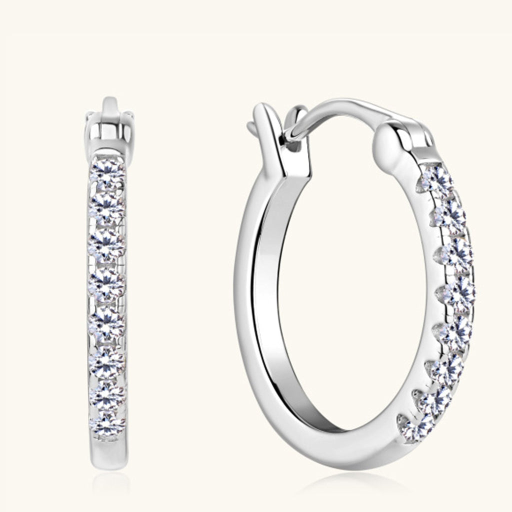GR | 925 Sterling Silver Moissanite Huggie Earrings