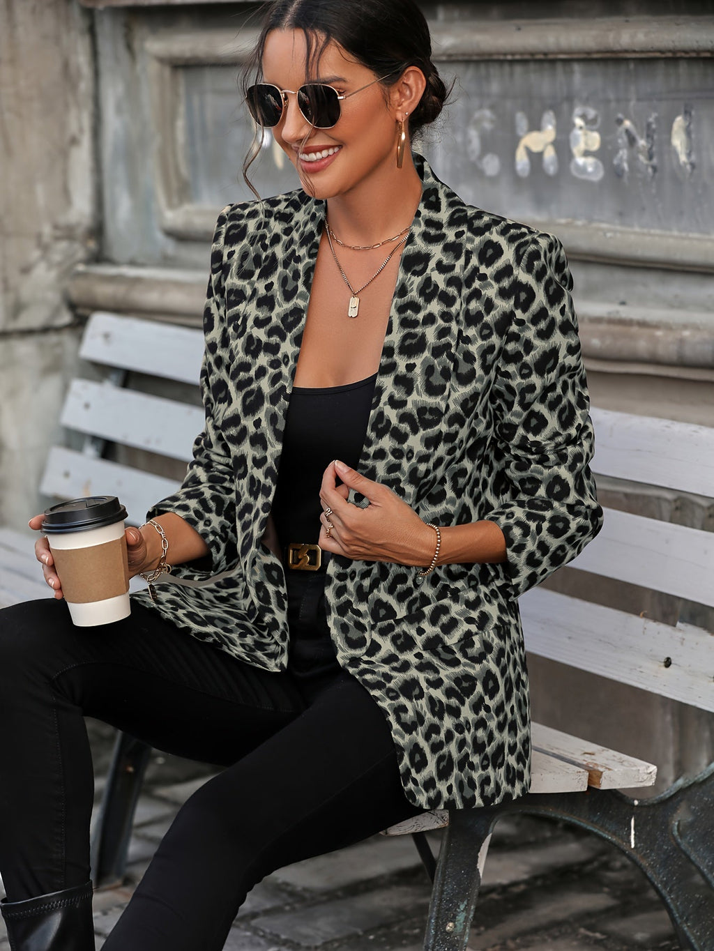 GR | Elegant business long blazer with