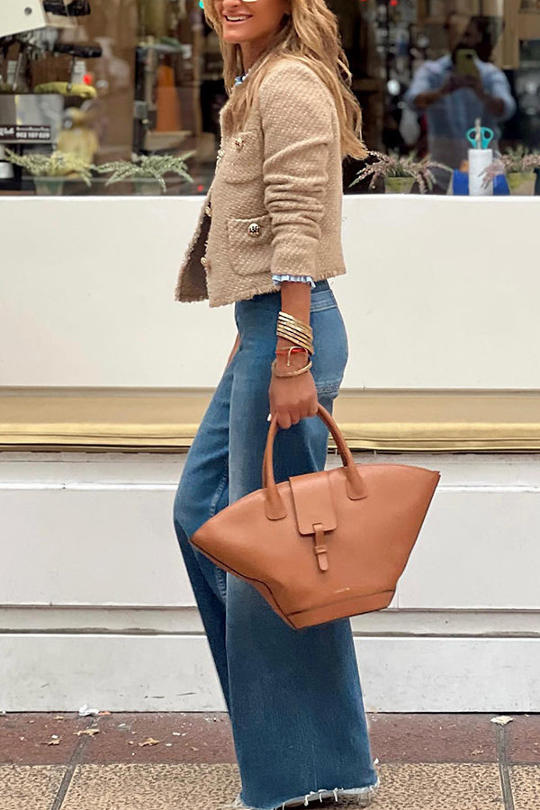 GR - Jacket with round neck and buttons