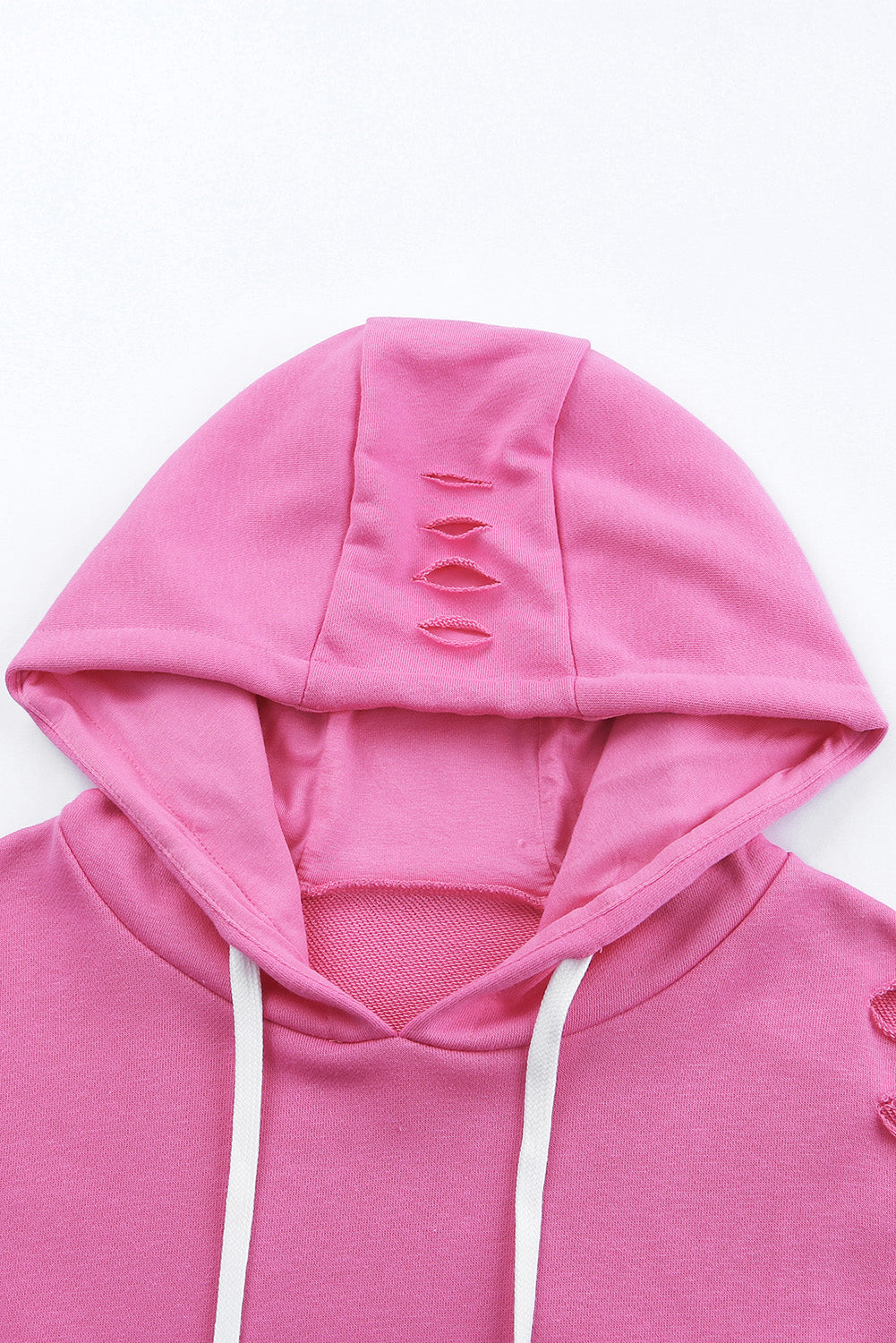 GR | Zerrissene Kapuzenpullover mit Langen Ärmeln und Kordelzug