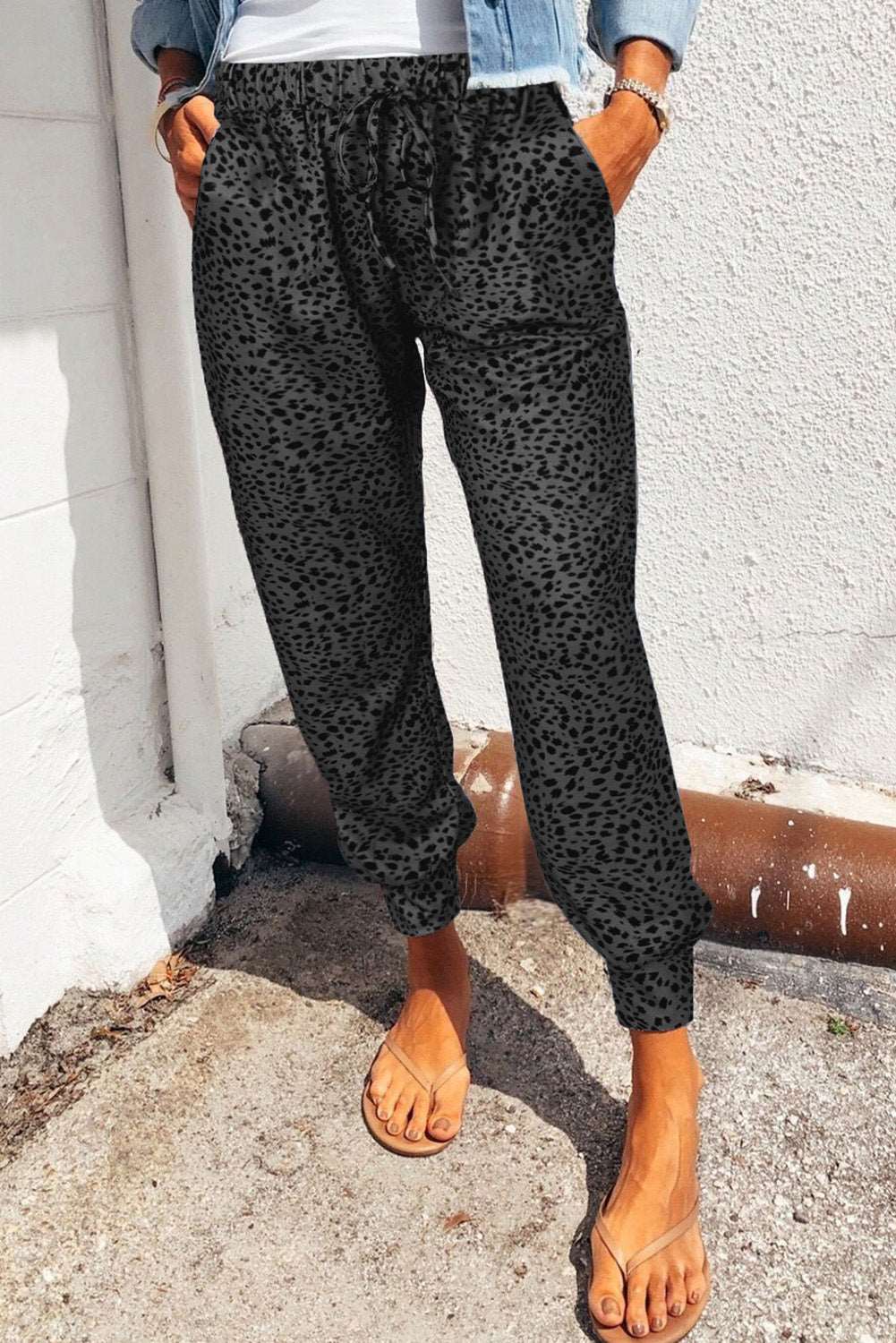 GR | Leopardenmuster Jogginghose Mit Taschen
