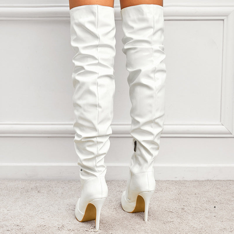 GR | Knee-high long boots for women with super high heels for parties