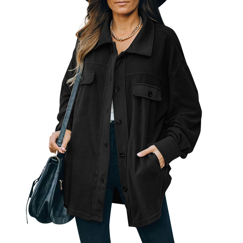 GR | Fleece button-up jacket