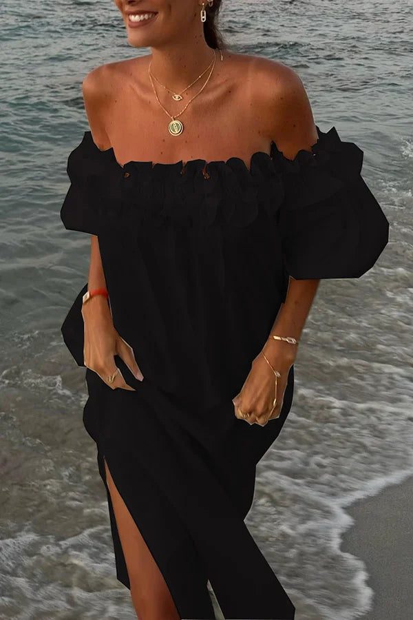 GR - Midi-Kleid mit Rüschen