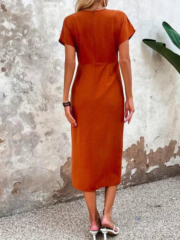 GR | Damen Midikleid mit V-Ausschnitt