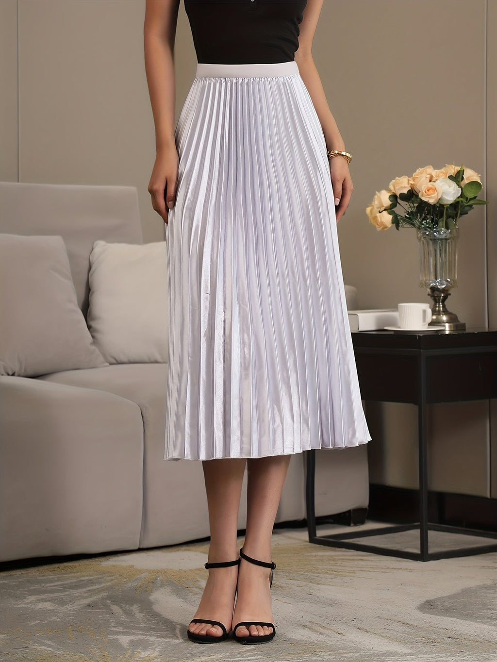 GR | Elegant A-line pleated skirt