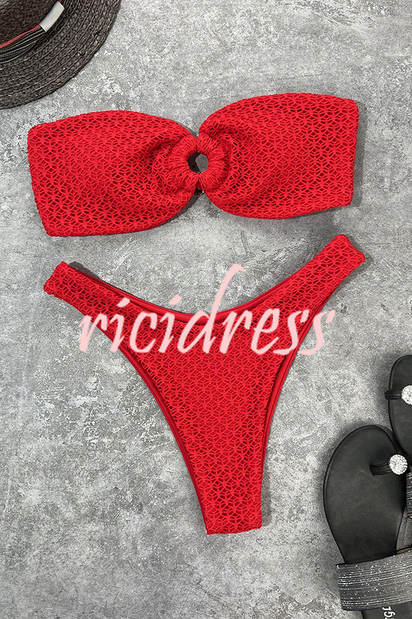GR bandeau bikini with a ring neckline