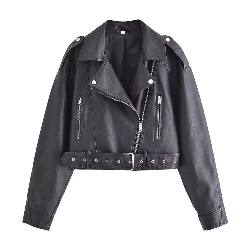 GR | Washable, Gradient Leather Jacket for Women*