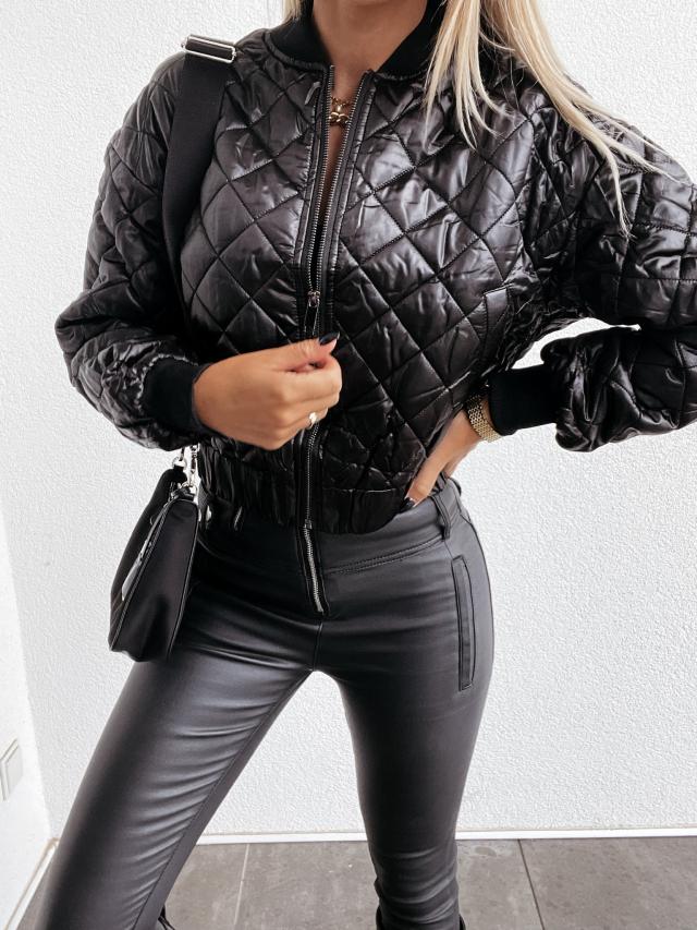GR | Quilted short puffer jacket