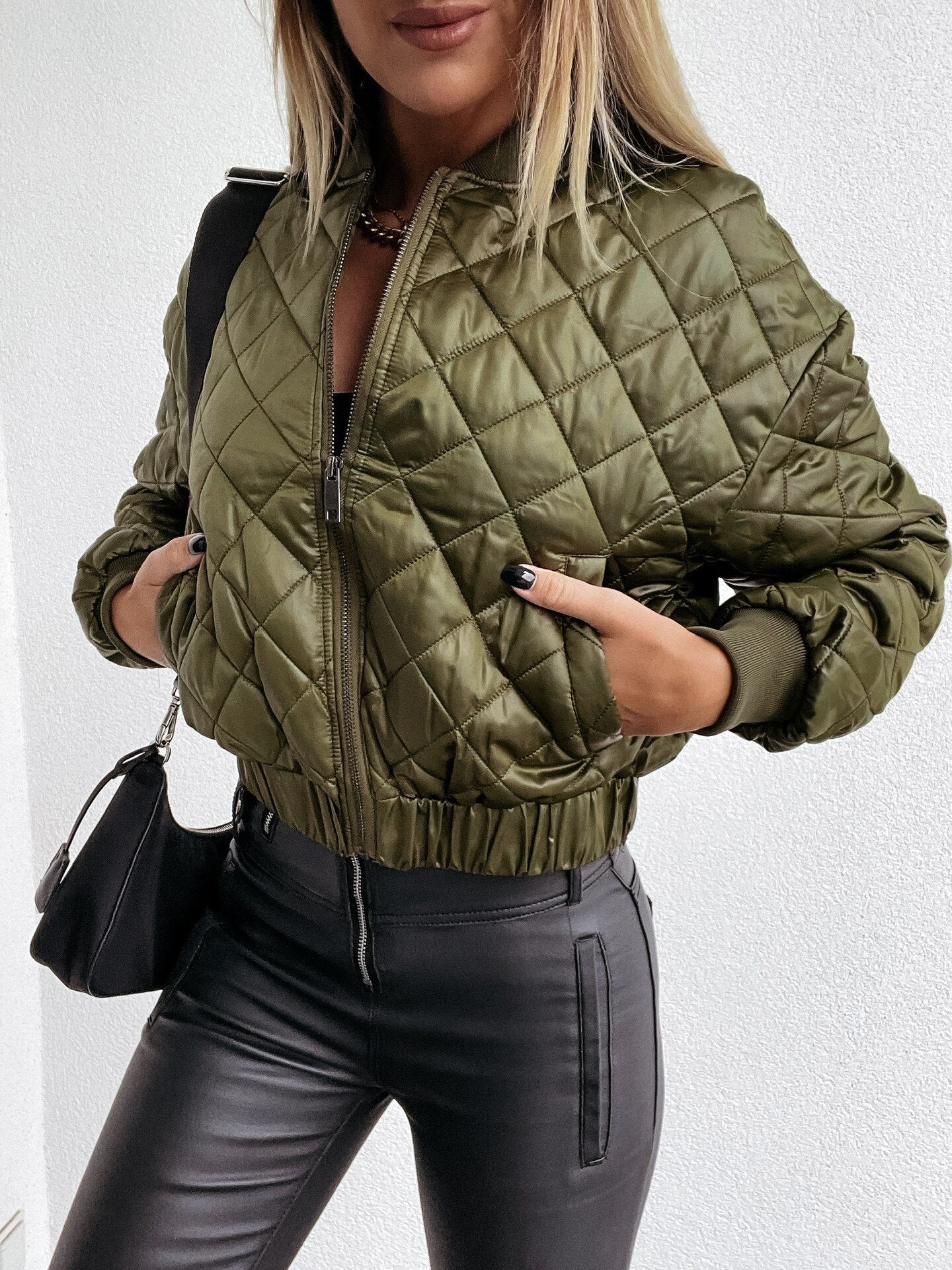 GR | Quilted short puffer jacket