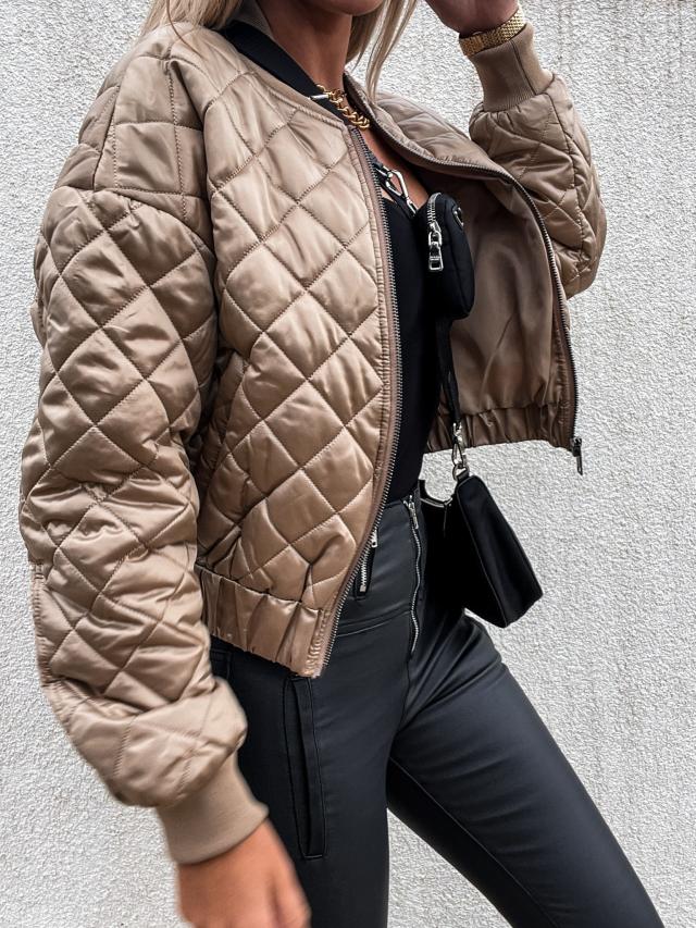GR | Quilted short puffer jacket