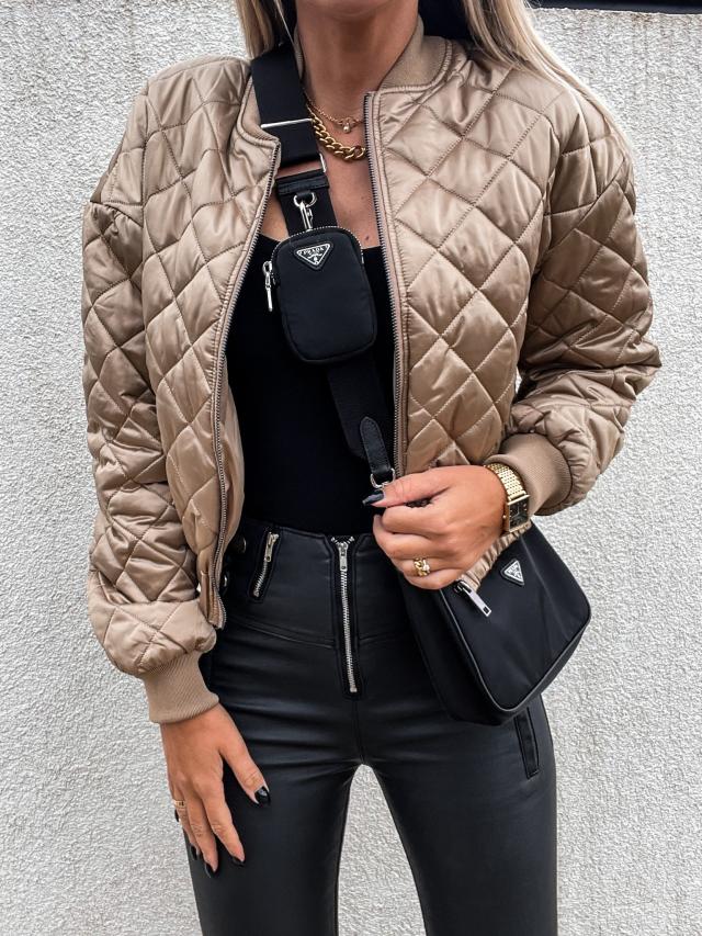 GR | Quilted short puffer jacket