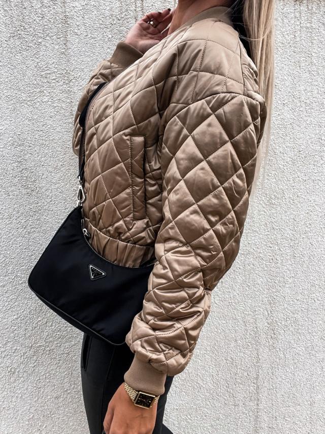GR | Quilted short puffer jacket